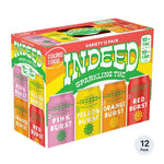 Indeed Brewing Double High Fiver THC + CBD Sparkling Drinks 12-Pack – Red Burst, Yellow Burst, Orange Burst, Pink Burst (10mg THC + 10mg CBD)