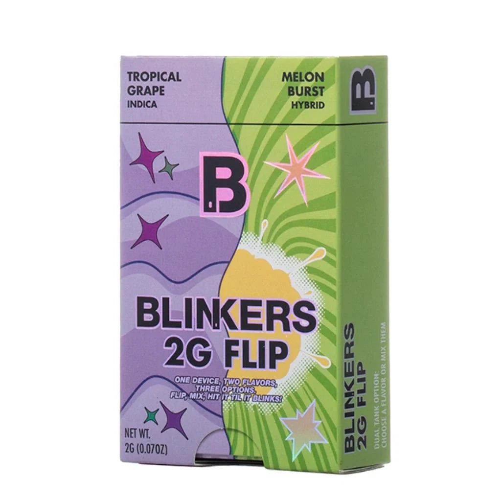 Blinkers Flip 2g Dual Chamber THCA Disposable Vape - Tropical Grape | Melon Burst