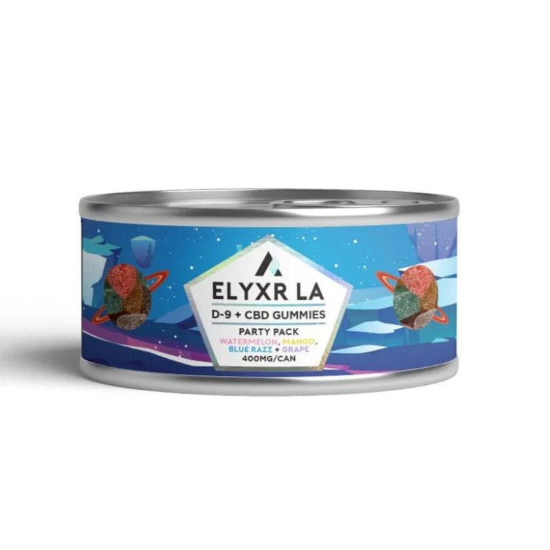 Elyxr Delta 9 + CBD Party Pack Gummies – 25mg THC + 25mg CBD | 8 Count Mixed Flavors