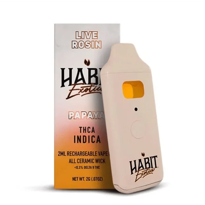 Habit Papaya 2G Live Rosin THCA Disposable – Tropical Indica Relaxation
