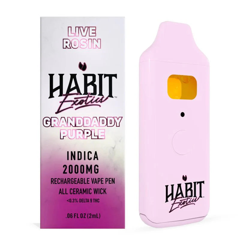 Habit Granddaddy Purple 2G Live Rosin THCA Disposable – Classic Grape Nighttime Indica