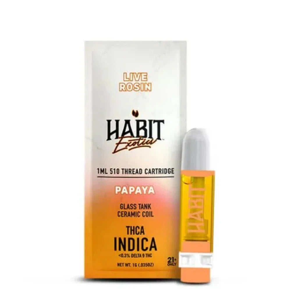 Habit 1g THCA Live Rosin 510 Cartridge - Papaya - Solventless Hemp Extract