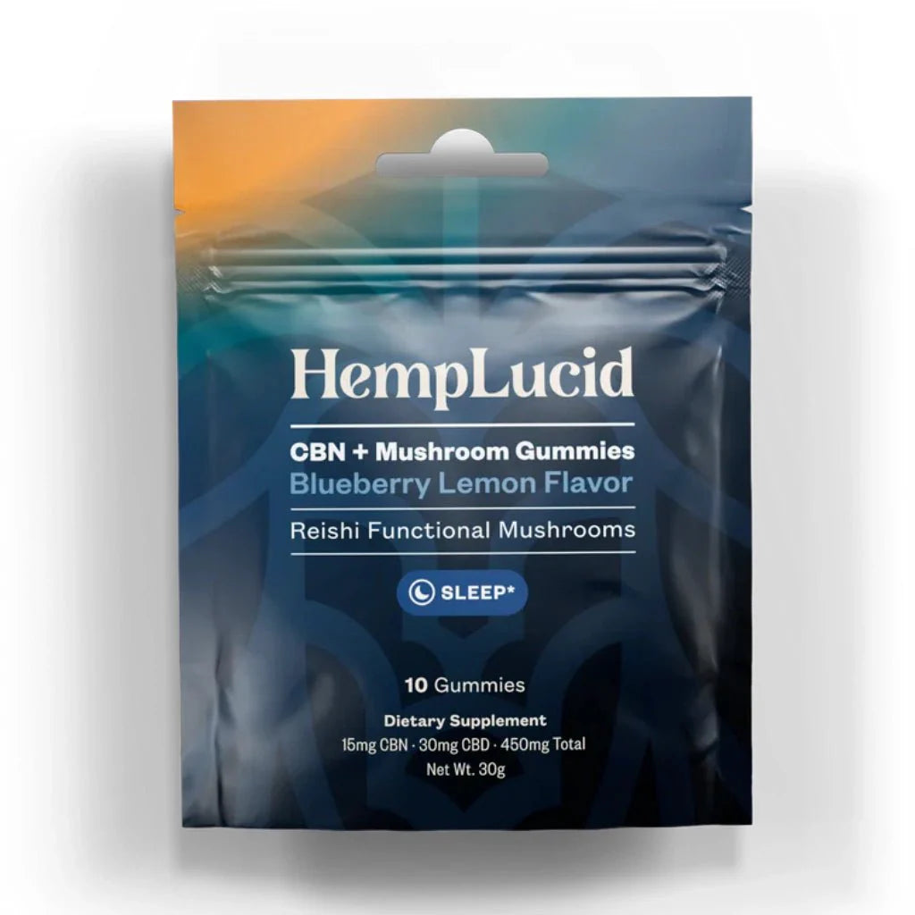 Hemp Lucid Sleep Mushroom Gummies – Blueberry Lemon (CBN + Reishi)
