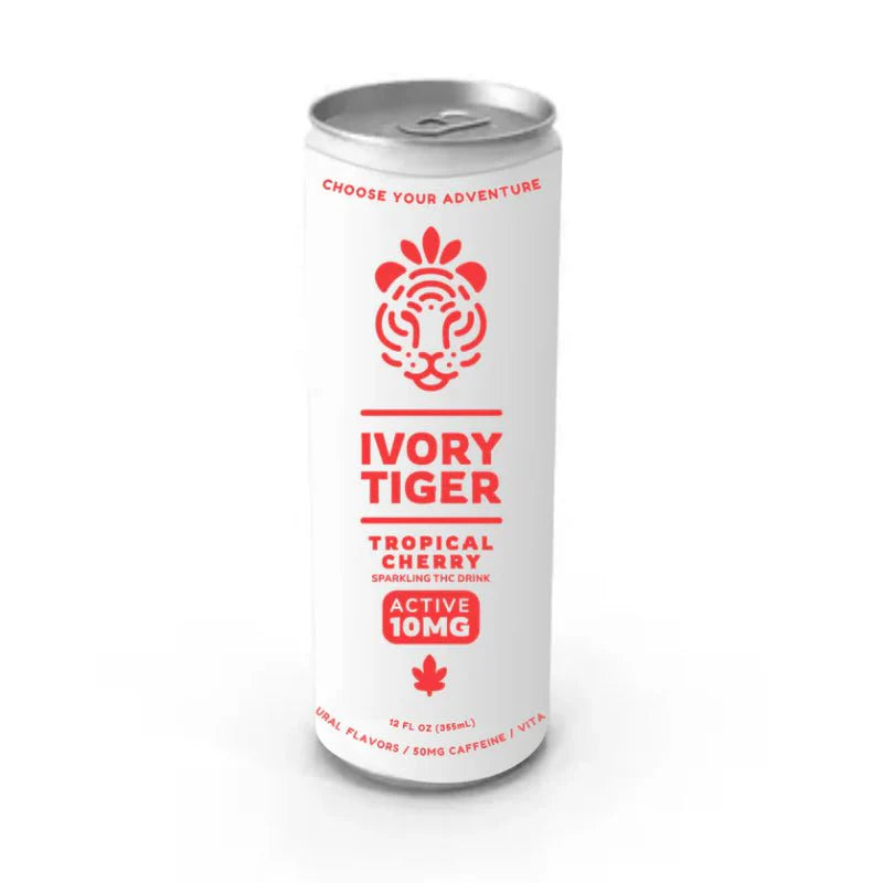 Ivory Tiger Tropical Cherry 10mg THC + 50mg Caffeine Drink