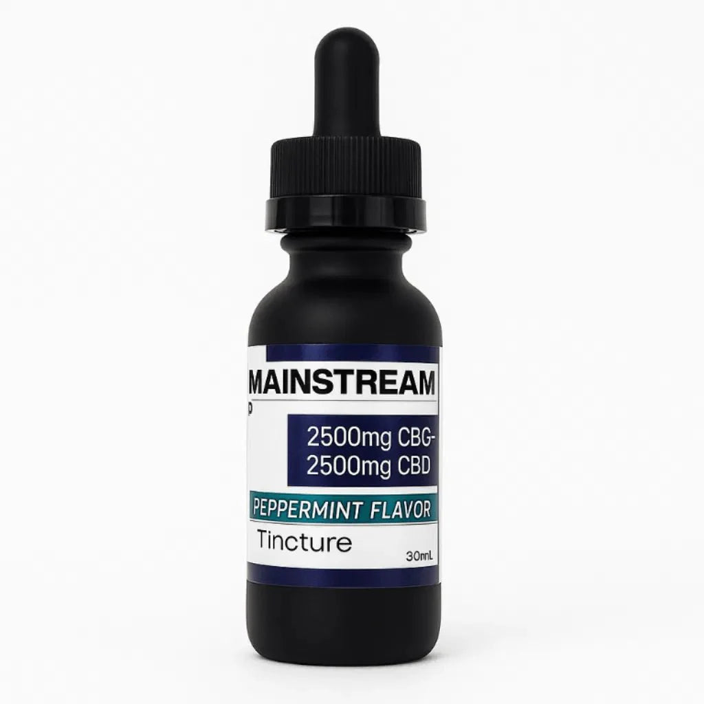 Mainstream CBD + CBG Full Spectrum Tincture 2500mg or 5000mg – Natural or Peppermint