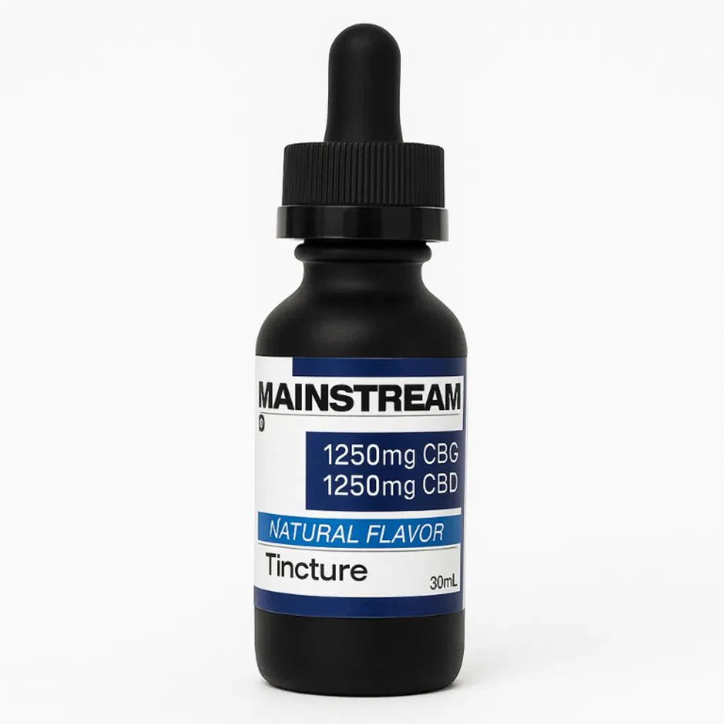 Mainstream CBD + CBG Full Spectrum Tincture 2500mg or 5000mg – Natural or Peppermint