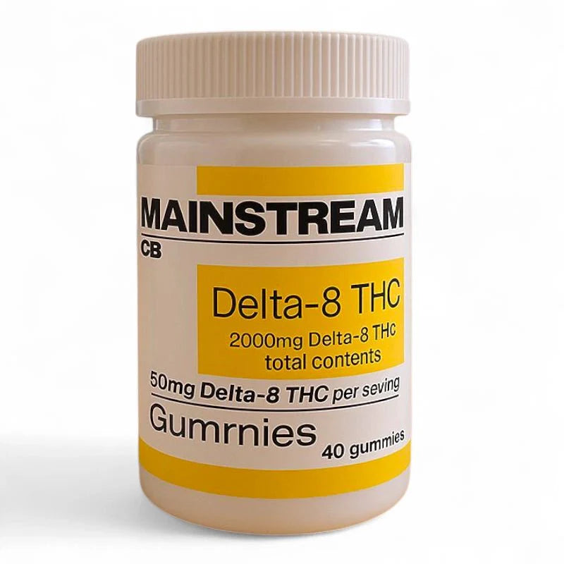 Mainstream CBD Delta-8 Gummies 50mg – 40 Count Mixed Fruit (2,000mg Total)