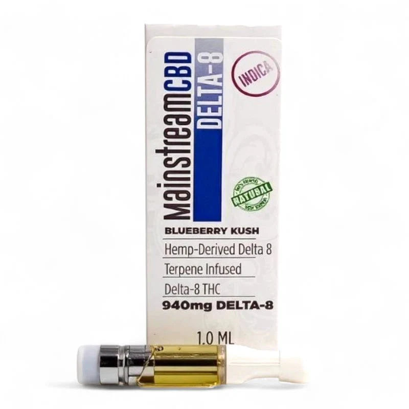 Mainstream CBD Blueberry Kush Delta 8 Vape Cartridge 980mg – Indica Relaxation