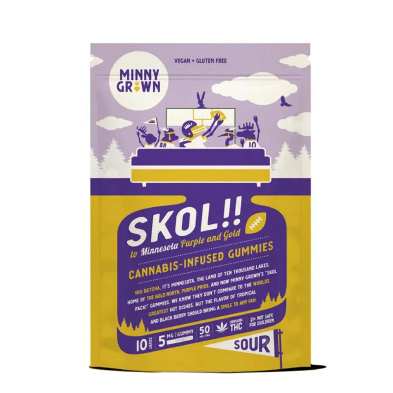 Minny Grown Skol THC Gummies 5mg – 10 Pack Classic Minnesota Punch Flavor