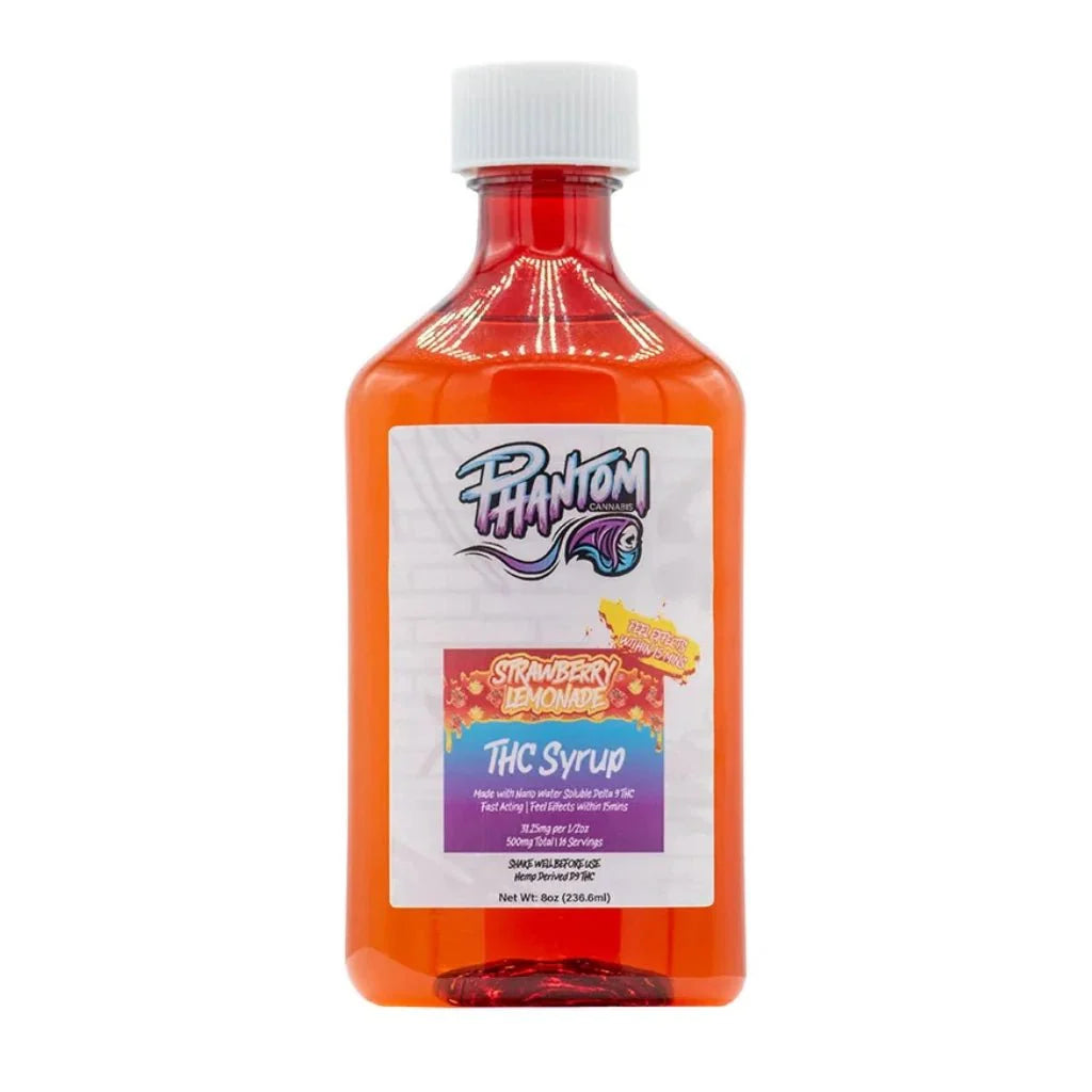 Phantom THC Syrup 500mg Delta-9 – Pina Colada or Strawberry Lemonade 8oz