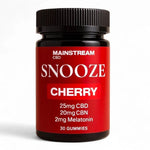 SNOOZE Cherry Sleep Gummies – 25mg CBD + 20mg CBN + 2mg Melatonin