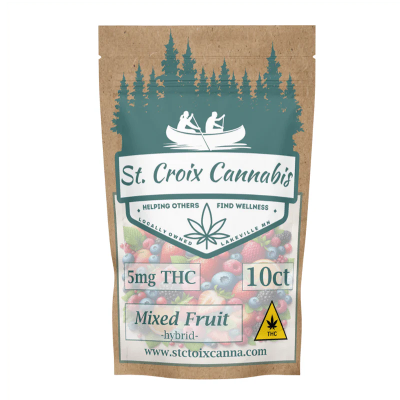 St Croix Canna Mixed Fruit 5mg THC Gummies – Classic Hybrid Flavor