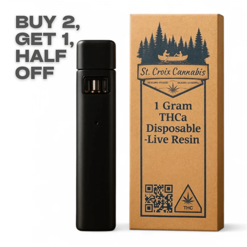 St. Croix Cannabis Sativa 1g THCa Disposable Live Resin Vape – Energizing, Balanced, Relaxing -  Wisconsin THCa